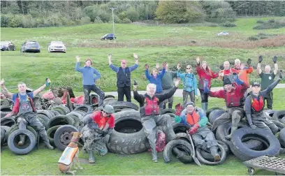  ??  ?? Cardiff Rivers Group clean up of River Ogmore where they found 200 tyres