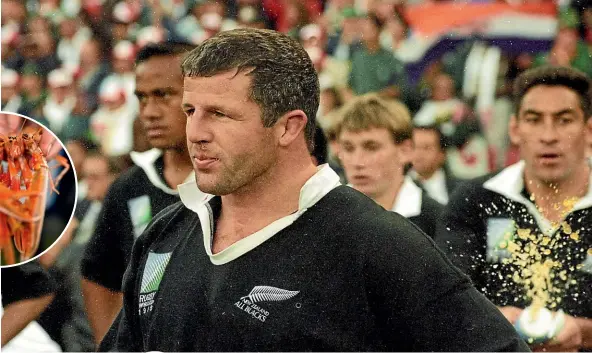  ??  ?? All Blacks captain Sean Fitzpatric­k looks on after the 1995 World Cup final. Despite suggestion­s a waitress named Suzie poisoned the New Zealand players, a South African official has blamed the All Blacks’ pre-match illnesses on a seafood meal that included prawns.