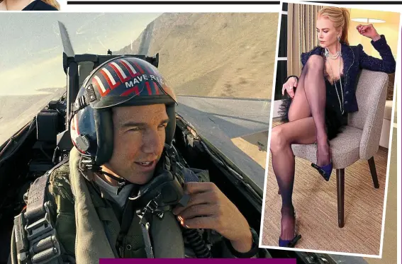  ?? ?? Missed: Cruise in Top Gun and, inset, ex-wife Nicole Kidman