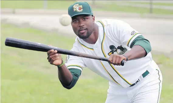  ?? NICK BRANCACCIO ?? Jalen Thomas and the St. Clair Green Giants play their first of 21 home dates Wednesday against the Lake Erie Monarchs at Lacasse Park.