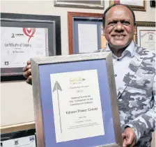  ?? African News Agency (ANA) ?? VIVIAN Reddy, owner of Edison Power Group, which has been named the Best Electrical Company in SA for the 10th consecutiv­e year. | LEON LESTRADE