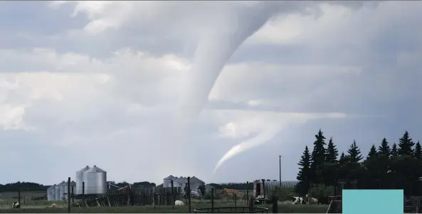  ?? ANDREW SPEARIN ?? Funnel clouds form near Asquith in 2012. Access to instant informatio­n is contributi­ng to awareness of extreme weather events.