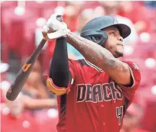  ?? DAVID KOHL/USA TODAY SPORTS ?? With 32 home runs, the Diamondbac­ks’ Ketel Marte (4) has more than doubled his total (14) from 2018.