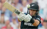  ?? AFP ?? New Zealand’s Ross Taylor hits a shot to reach his century during the second ODI against England in London. —