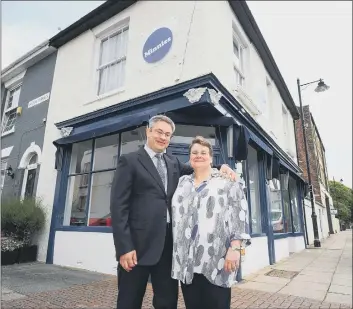  ??  ?? EXCITING TIME Andrew and Yvonne pictured outside their Minnies restaurant in Southsea