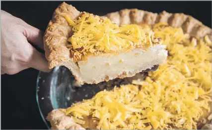  ?? Ricardo DeAratanha Los Angeles Times ?? ROYAL BIBINGKA PIE by Filipino American chef Isa Fabro combines a favorite childhood dessert with cheesecake and pie.