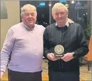  ?? ?? Chairman Mossy Carroll making a presentati­on to Olan O’Farrell in recognitio­n of his outstandin­g service to Blackwater Sub Aqua Club.