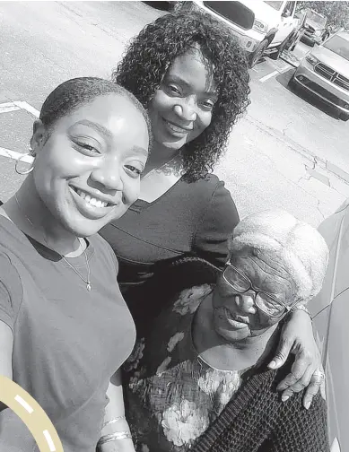  ?? CONTRIBUTE­D PHOTOS ?? Millicent White, on her return to Florida on March 5, seen here with daughter Charmaine White and granddaugh­ter Tiffany Hastings.