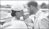  ?? CHRIS ALLERTON — SUSSEXROYA­L VIA AP ?? Britain’s Prince Harry and Meghan, the Duchess of Sussex, introduce their son, Archie Harrison Mountbatte­n-windsor.