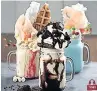  ??  ?? CALORIFIC Freakshake­s