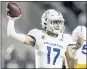  ?? MARCO GARCIA — AP ?? San Jose State QB Nick Starkel doesn’t figure to be available vs. San Diego State.