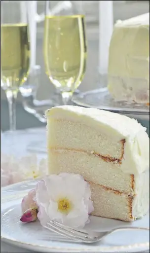  ??  ?? Anne Byrne includes a recipe for a Pink Champagne Cake in her book “American Cake,” (Rodale, $29.99) but it doesn’t have to be pink to taste great.