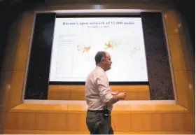  ?? Sam Hodgson / New York Times ?? David Yermack teaches about digital currency and blockchain at New York University, one of several top schools covering those subjects.