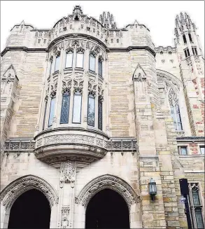  ?? Arnold Gold / Hearst Connecticu­t Media file photo ?? The Sterling Law Building on Oct. 2, 2018, houses the Yale Law School in New Haven.