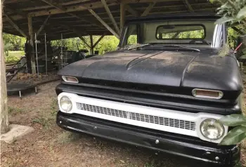  ??  ?? THE RAVEN IS CURRENTLY A BAREY RUNNING AND DRIVING 1965 CHEVY C10 WITH A 350CI SMALL BLOCK ENGINE. NO POWER STEERING AND AN OUT-OF-SPEC CARBURETOR SETUP MAKES THIS CLASSIC MORE OF A TROPHY THAN A TRUCK.