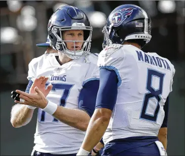  ?? ASSOCIATED PRESS ?? After Tennessee benched him in October in favor of Ryan Tannehill, Marcus Mariota has played the role of Tom Brady, Deshaun Watson and now Patrick Mahomes on the scout team during the postseason.