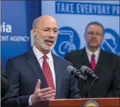  ??  ?? Press Pennsylvan­ia Gov. Tom Wolf set enforcemen­t actions against businesses that do not comply with state shutdown orders.
Associated