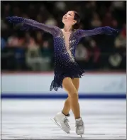  ?? JOOSEP MARTINSON — INTERNATIO­NAL SKATING UNION VIA GETTY IMAGES ?? Alysa Liu of Richmond won the bronze medal at the Junior World Championsh­ips on Saturday in Tallinn, Estonia.