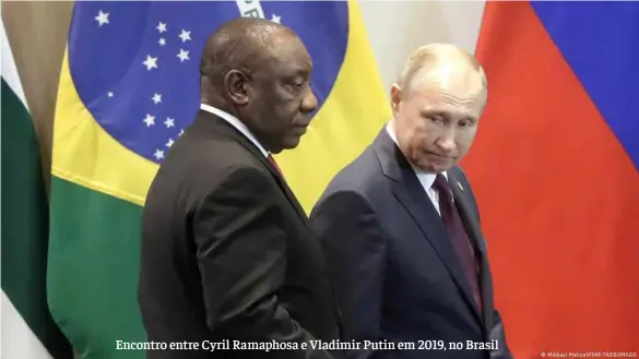  ?? ?? Encontro entre Cyril Ramaphosa e Vladimir Putin em 2019, no Brasil