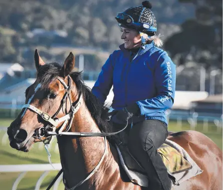  ?? ?? Two-year-old Bobble (Jemma Curtain) after a grass gallop at Elwick on Thursday morning. Picture: Peter Staples