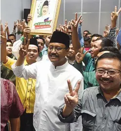  ?? DITE SURENDRA/JAWA POS ?? DARI PEMUDA: Saifullah Yusuf hadir dalam deklarasi dukungan oleh Jampi di Surabaya.