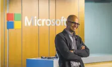  ?? Michael Hanson / New York Times 2015 ?? As CEO Satya Nadella pushed Microsoft into the cloud, the stock’s value went into the stratosphe­re.