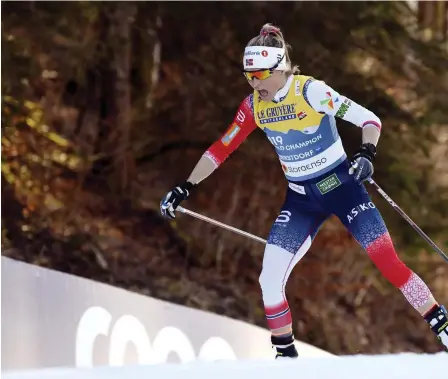  ?? FOTO: EMMI KORHONEN/LEHTIKUVA ?? Therese Johaug dominerade än en gång stort.