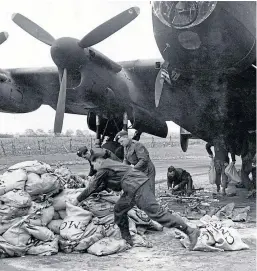  ?? Pictures: PA. ?? Supplies being loaded on to an aircraft during Operation Manna and, below, former RAF crewman Alastair Lamb, from Stirling.