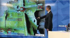  ??  ?? Details of the various holes in Flight MH17’s wreckage are shown