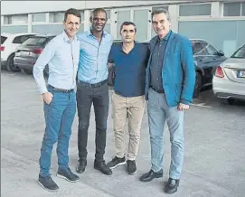  ?? FOTO: FCB ?? El cuarteto técnico Ramon Planes, Eric Abidal, Ernesto Valverde y Pep Segura