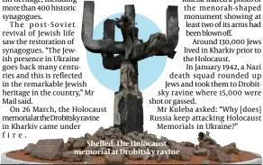  ?? ?? Shelled: The Holocaust memorial at Drobitsky ravine