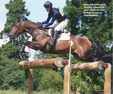  ??  ?? Rehy Volunteer gives Douglas Edward an easy ride in his new pelham to win an intermedia­te