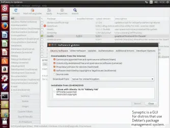  ??  ?? Synaptic is a GUI for distros that use Deblan’s package management system.