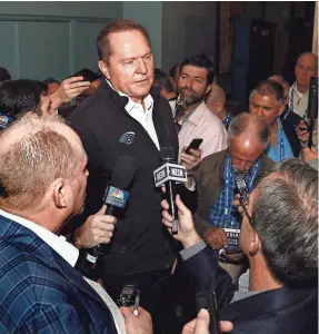  ?? REINHOLD MATAY/USA TODAY SPORTS ?? Agent Scott Boras ready to talk deals with teams about his free agents but for now talking mostly to the media.