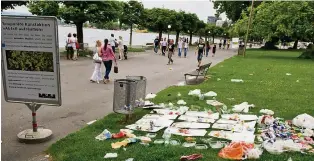  ?? KEY ?? Eine frühere Aktion gegen Littering: Extra gesammelte­r Abfall auf der Rössliwies­e.