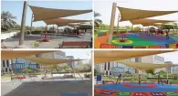  ?? Wam photos ?? Children’s play areas in Abu Dhabi Corniche, before (left) and after (right) the renovation. —