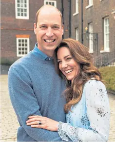  ??  ?? William and Kate celebrated their 10th anniversar­y together with photos taken at Kensington Palace.