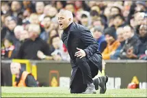  ??  ?? Manchester United’s Portuguese manager Jose Mourinho gestures during the English Premier League football match between Manchester United and Newcastle at Old Trafford in Manchester, north west England, on Oct6. (AFP)