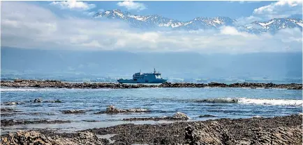  ?? PHOTO: ANDY JACKSON/FAIRFAX NZ ?? The HMNZS Canterbury sits off the coast of Kaikoura.