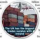  ??  ?? The UK has the biggest trades surplus with Ireland