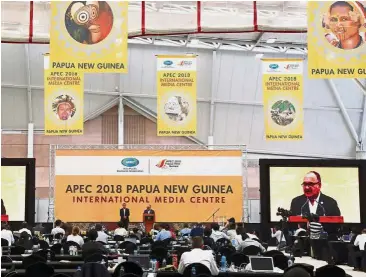  ?? — Reuters ?? Summit of discontent: The weekend’s Apec summit in Port Moresby was one of open disagreeme­nt, led by disputes between the United States and China over trade, security, and who would be the better investment partner for the region.