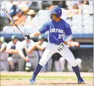  ?? Steve McLaughlin / CCSU Athletics ?? Newtown’s Dave Matthews leads NCAA tournament-bound CCSU in homers and RBIs.