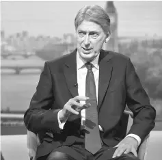  ??  ?? Hammond speaks on the Andrew Marr show in London. — Reuters photo