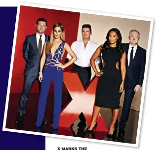  ??  ?? x marks the spotlight: Above with Cowell and the team and below with his wife, TV producer Dee Koppang