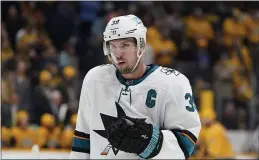  ?? MARK HUMPHREY — THE ASSOCIATED PRESS FILE ?? Sharks center Logan Couture plays against the Predators in the third period last Tuesday in Nashville, Tenn.