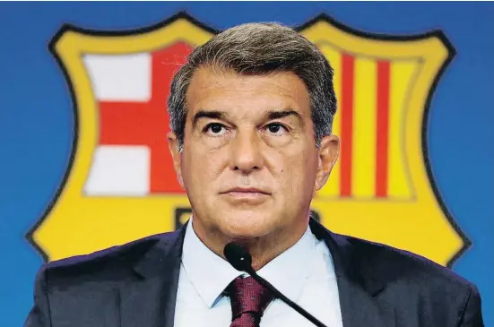  ?? Barc lacoant / AP ?? El president del FC Barcelona, Joan Laporta