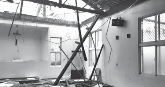  ?? CENTRAL TAIWAN MIGRANTS CONCERNS
PHOTO FROM ?? The San Pedro Calungsod Migrants Mission Station in Taiwan is in ruins after super typhoon Soudelor hit the country.