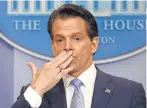  ?? PABLO MARTINEZ MONSIVAIS, AP ?? Anthony Scaramucci left his White House gig before he could get a special tax benefit for divestitur­e of assets.