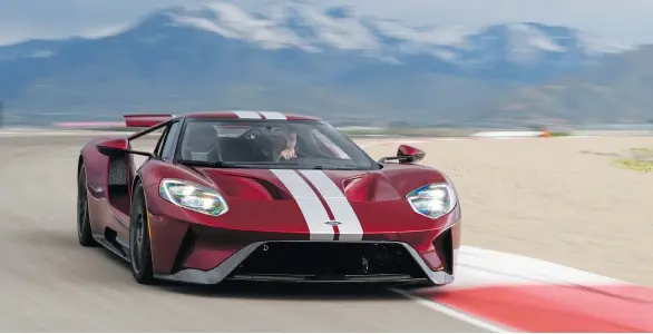  ?? PHOTOS: FORD ?? The focus of the 2017 Ford GT is on cutting-edge aerodynami­c design, not cramming horsepower and torque under the hood.