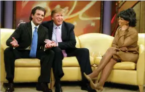  ?? FOTO: GEORGE BURNS/AP ?? Oprah sammen med manden, hun muligvis skal afløse, praesident Trump, i midten, og Donald Trump Jr. til venstre.